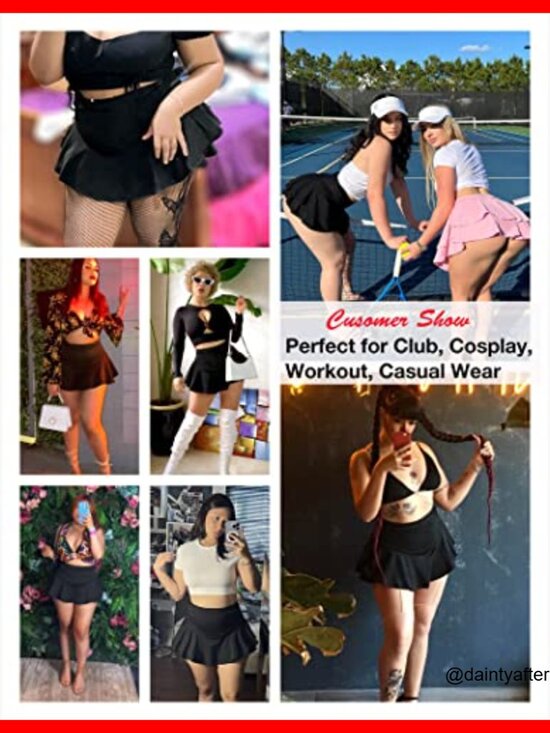 Sexy Mini Skirt with Ruffle Trim High Waist Two Layer Hem - Picture 3 of 7